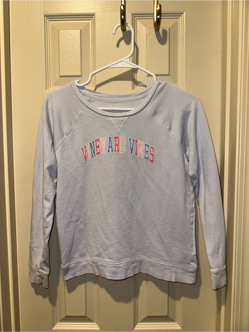 Vineyard Vines Light Blue Crewneck with Multicolor Logo